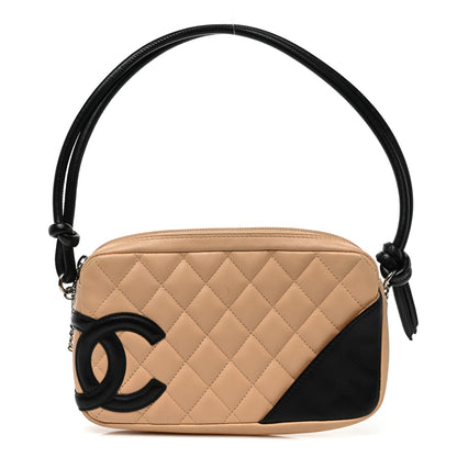 Chanel Calfskin Quilted Cambon Pochette Beige Black 1 of 8