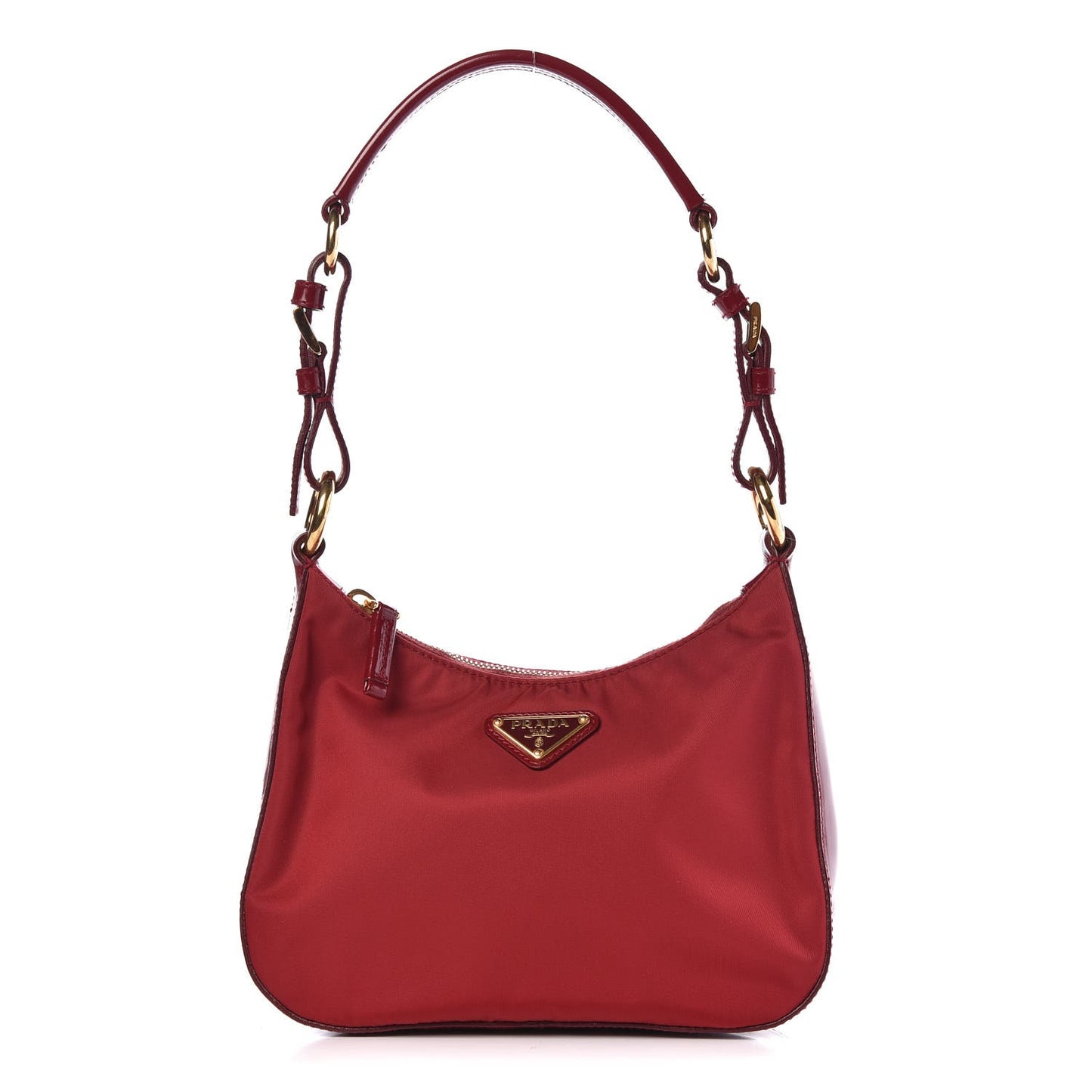 Tessuto Nylon Spazzolato Shoulder Bag Red