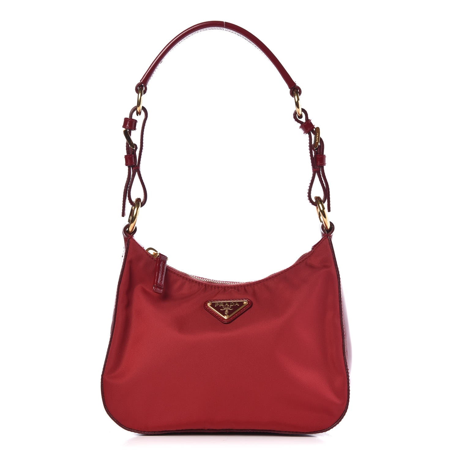 Prada Tessuto Nylon Spazzolato Shoulder Bag Red 1 of 6