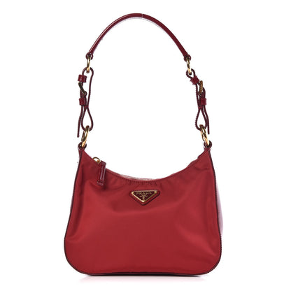 Prada Tessuto Nylon Spazzolato Shoulder Bag Red 1 of 6
