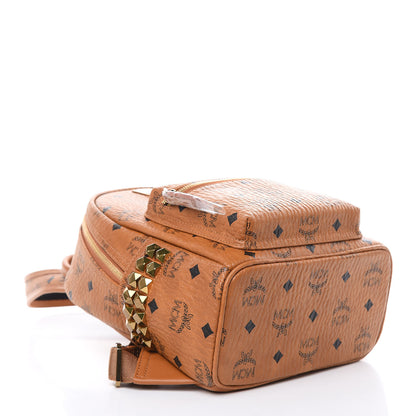 MCM Visetos Side Stud Mini Stark Backpack Cognac 4 of 9