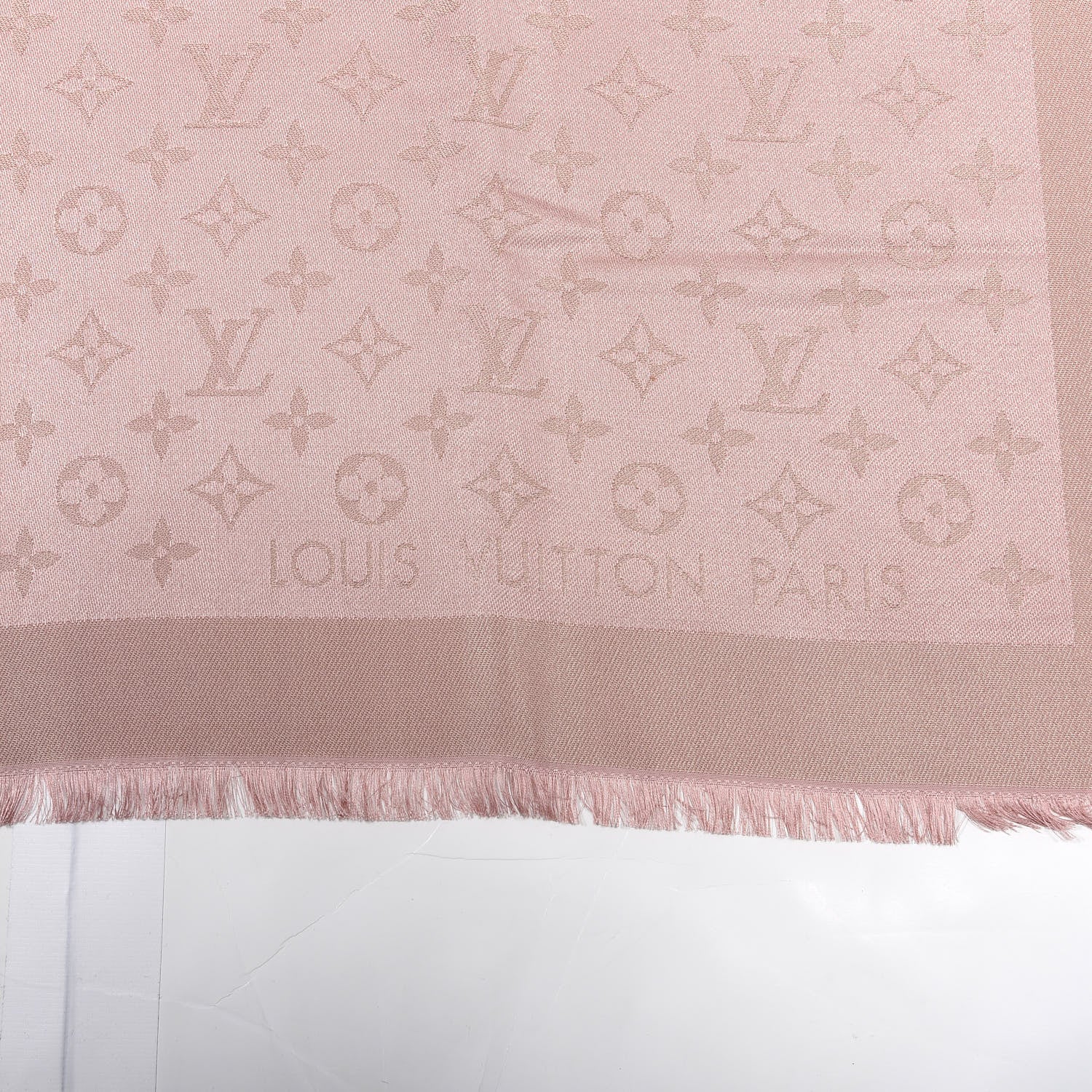 Louis Vuitton Silk Lurex Wool Monogram Shine Shawl Rose Velours 2 of 3