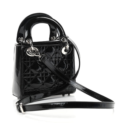 Christian Dior Patent Cannage Mini Lady Dior Black 3 of 9