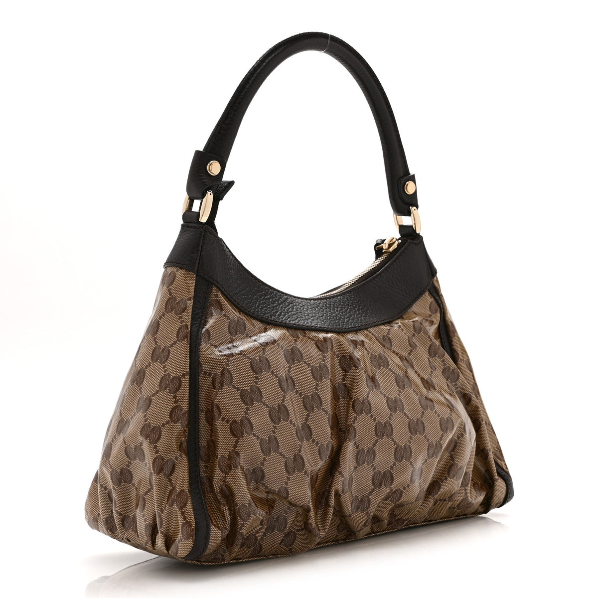 Crystal Monogram D Ring Gold Hobo Brown