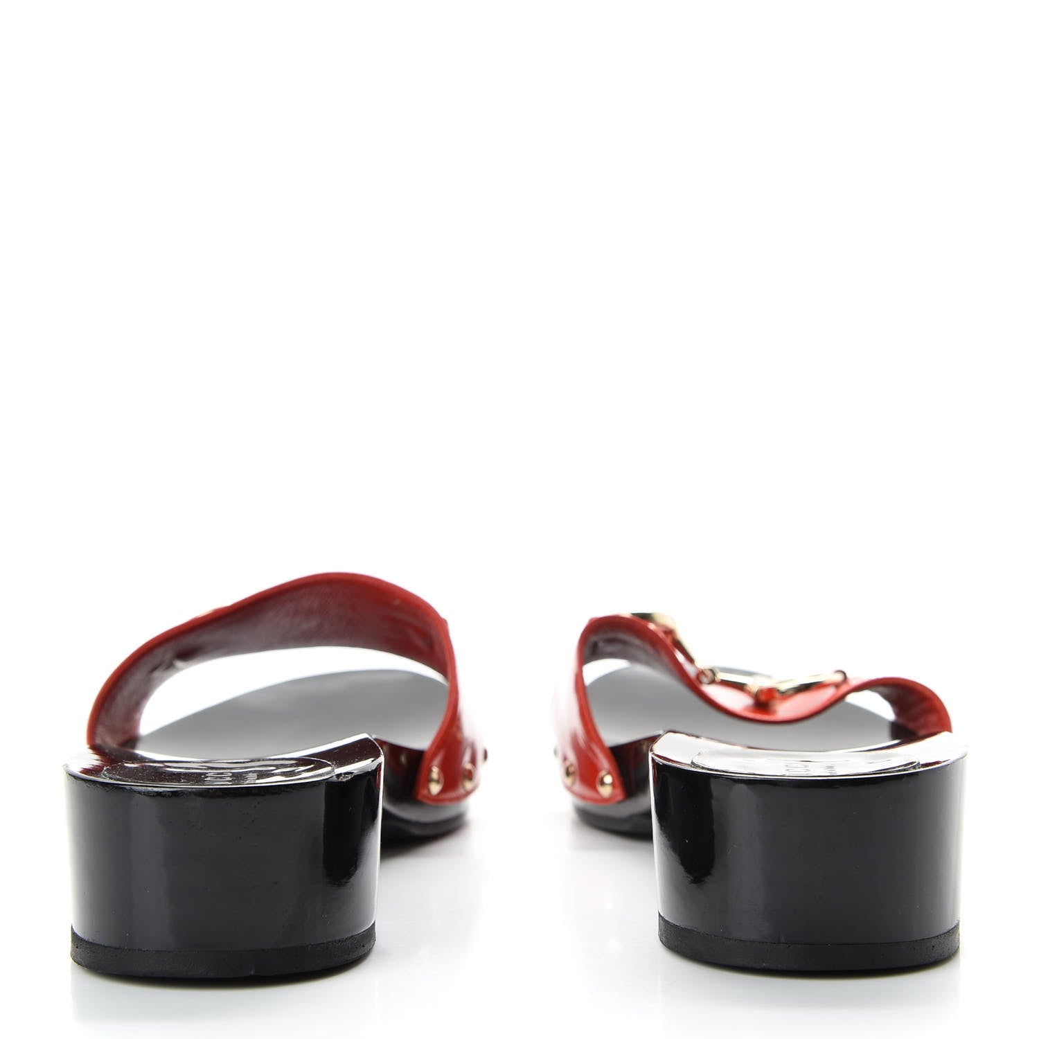 Gucci Vitello Vernice Soft Icon Bit Wood Clogs 8 Orange 6 of 9