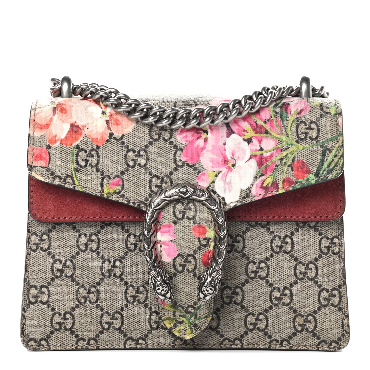 Gucci GG Supreme Monogram Blooms Mini Dionysus Shoulder Bag Beige Multicolor Dry Rose 1 of 15