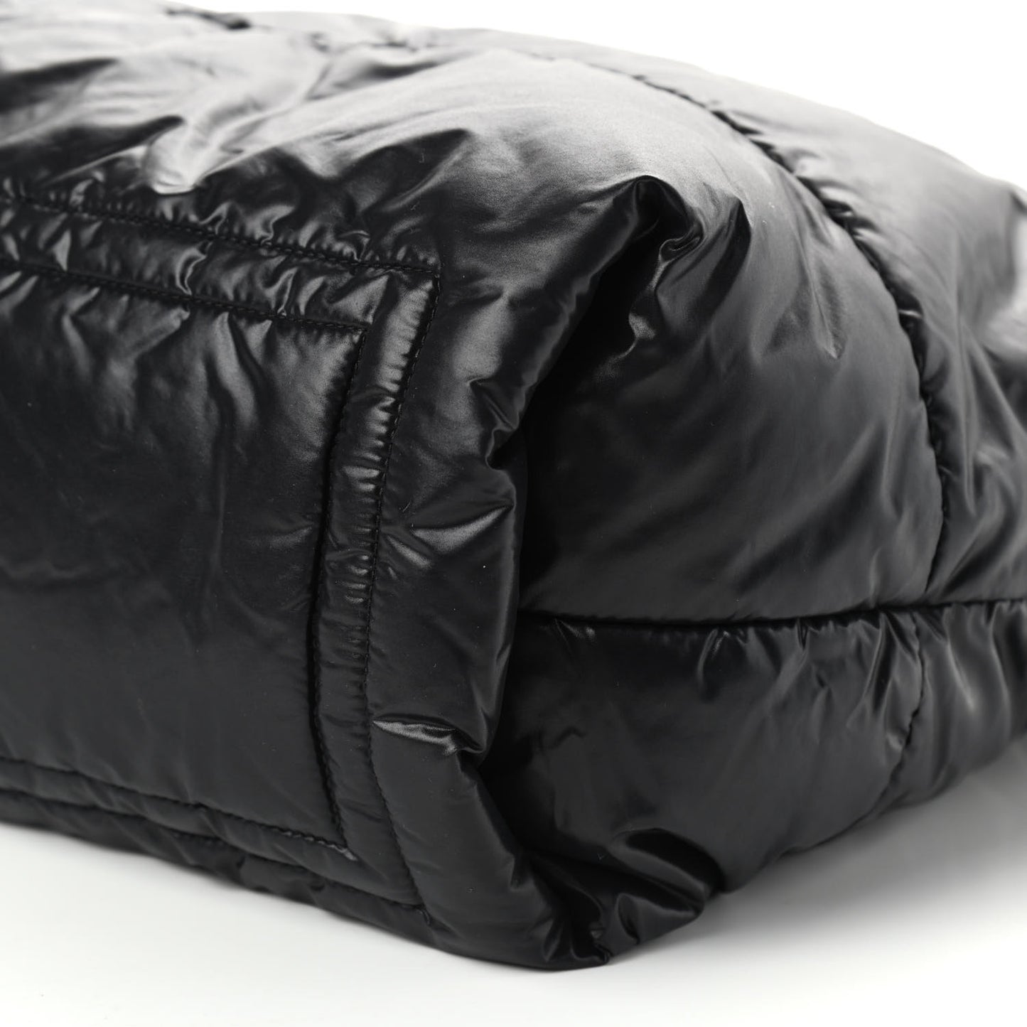 Nylon Quilted Coco Cocoon Reversible Tote Black