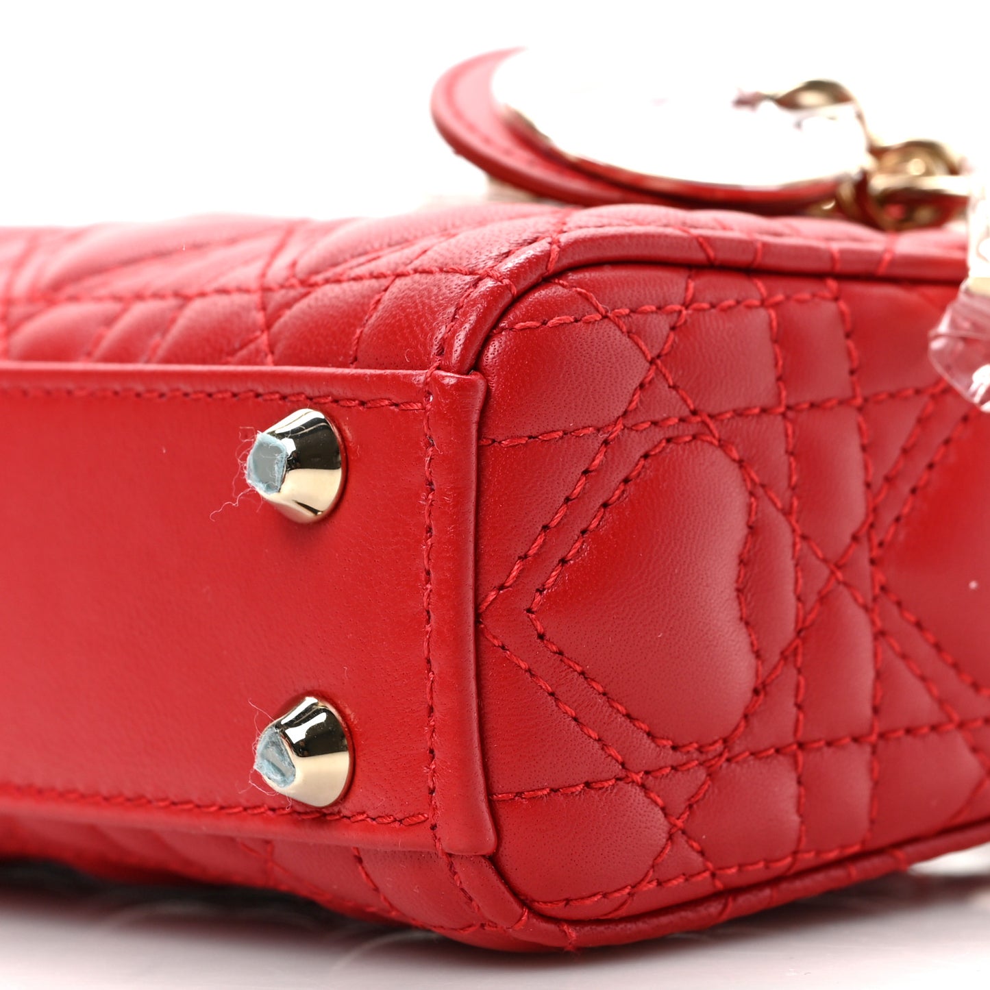 Calfskin Cannage Dioramour Micro Lady Dior Bright Red