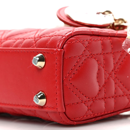 Christian Dior Calfskin Cannage Dioramour Micro Lady Dior Bright Red 8 of 8