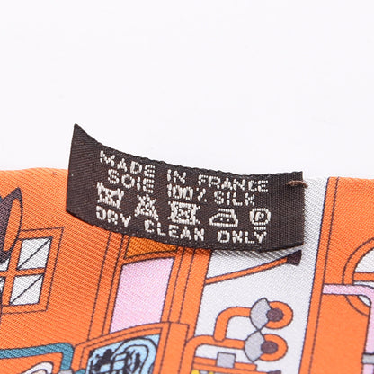 Hermes La Silk Maizeon Des Carres Twilly Orange Capucine Rose 4 of 5