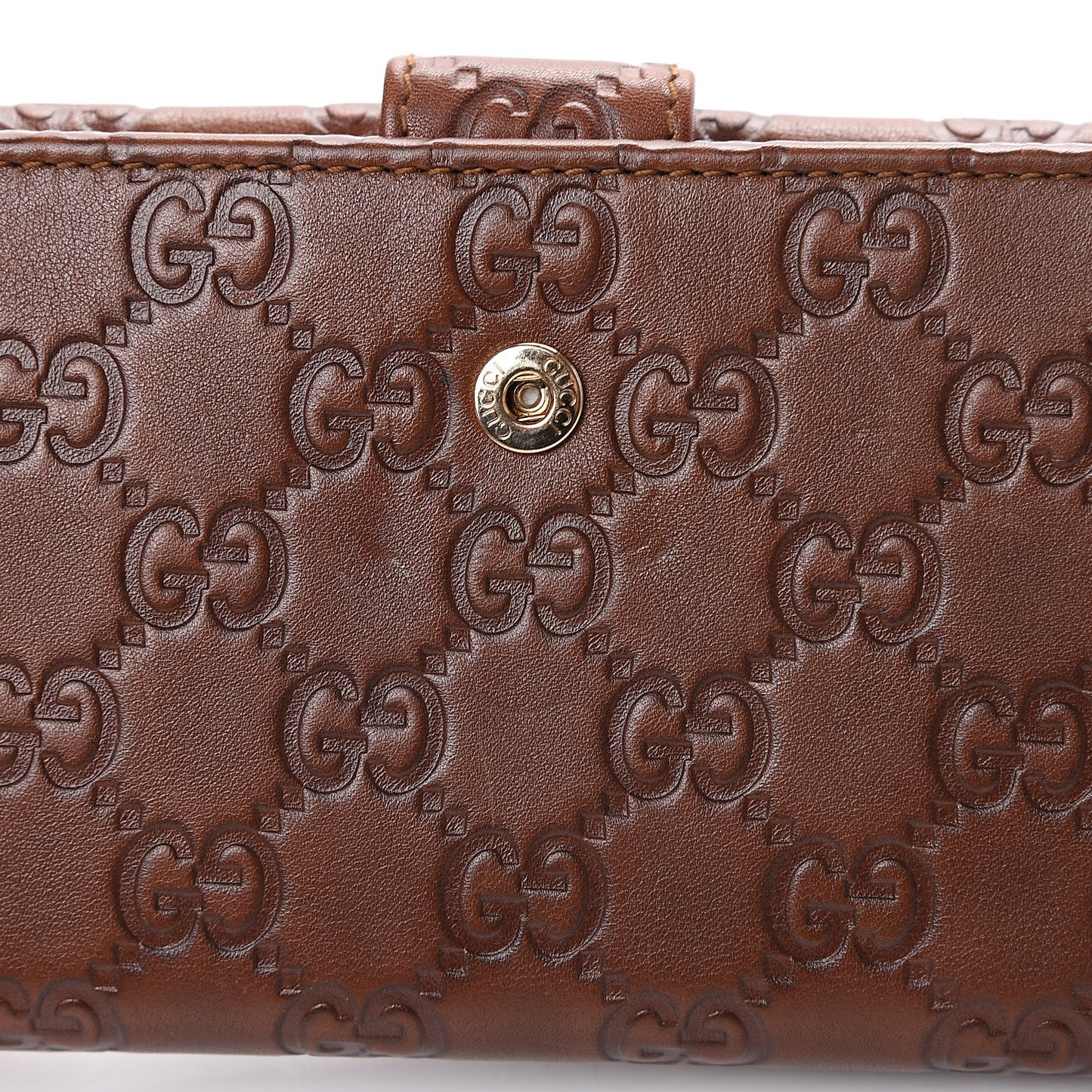 Guccissima New Britt Continental Snap Wallet Brown