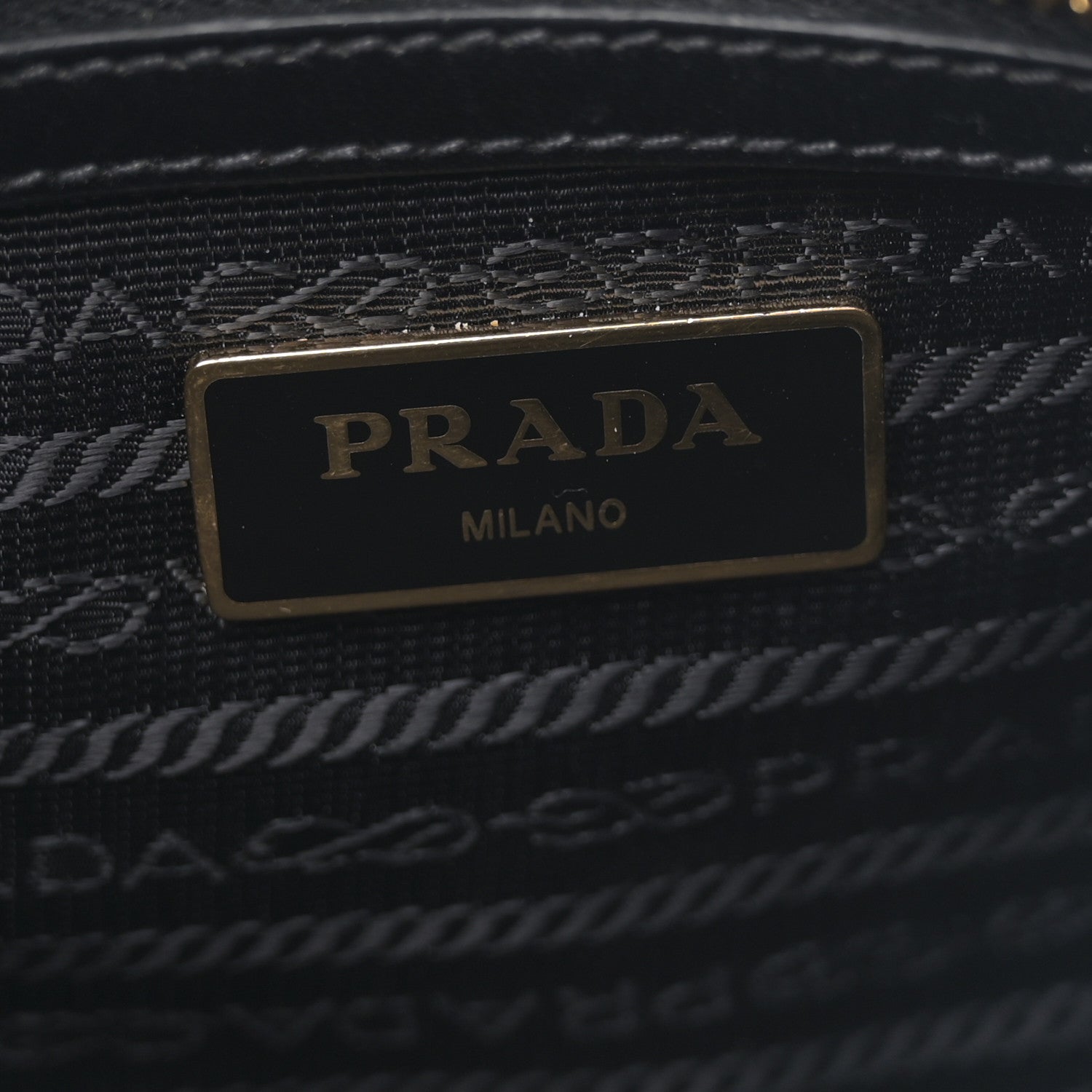 Prada Tessuto Nylon Soft Calf Double Zip Crossbody Bag Black 12 of 27
