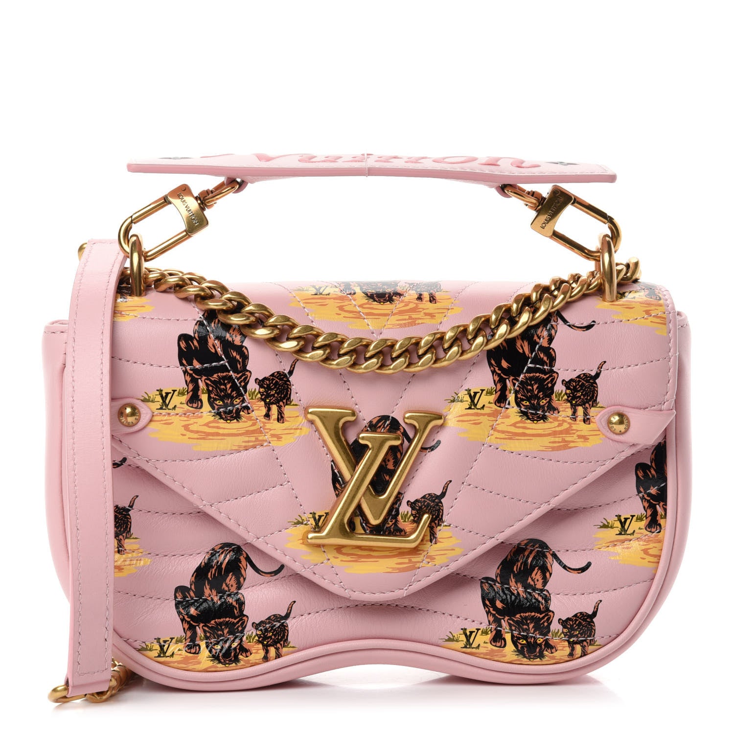 Louis Vuitton Calfskin Leopard Print New Wave Chain PM Light Pink 1 of 10