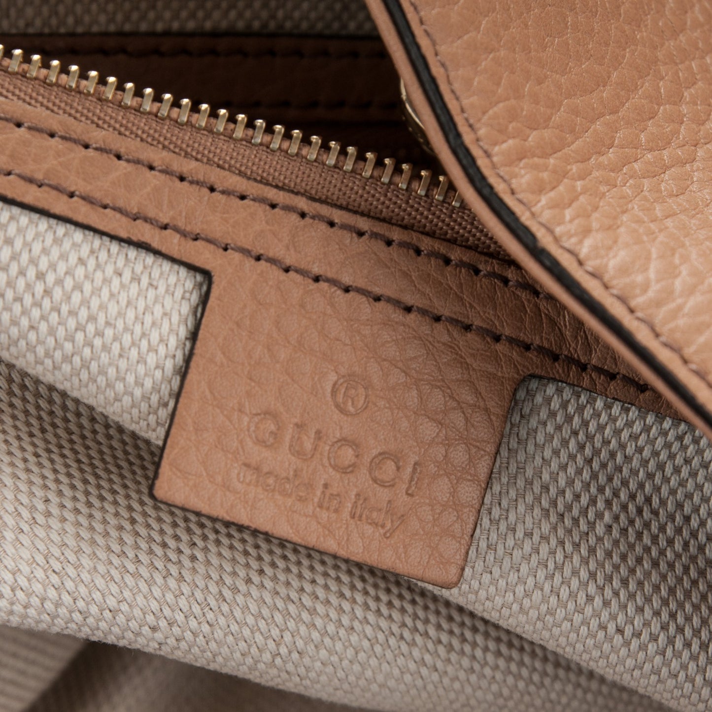 Pebbled Calfskin Medium Soho Chain Shoulder Bag Beige
