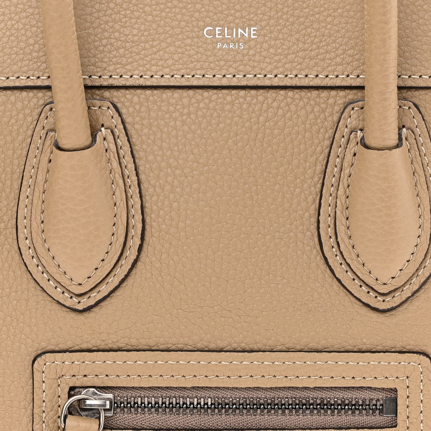 Drummed Calfskin Nano Luggage Dune