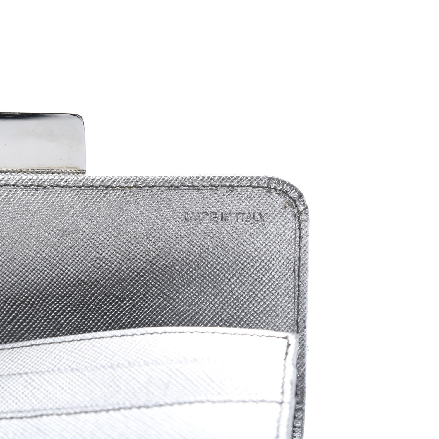 Prada Metallic Saffiano Stones Continental Wallet Silver 7 of 15