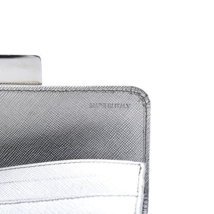 Prada Metallic Saffiano Stones Continental Wallet Silver 7 of 15