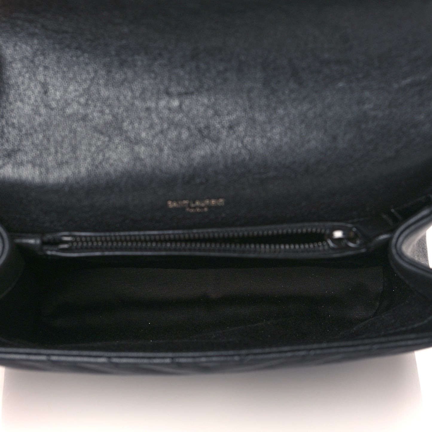 Sheepskin Matelasse Chevron Monogram Monochrome Medium College Bag Black