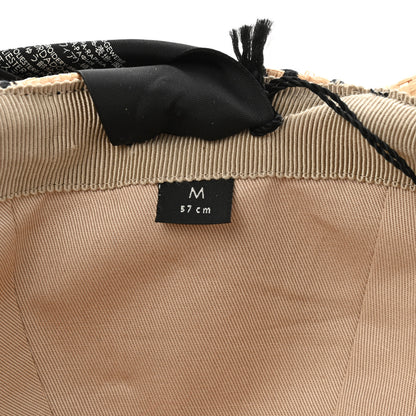 Gucci Raffia GG Monogram Elaphe Embroidered Aisha Baseball Hat M Ivory Black 10 of 11