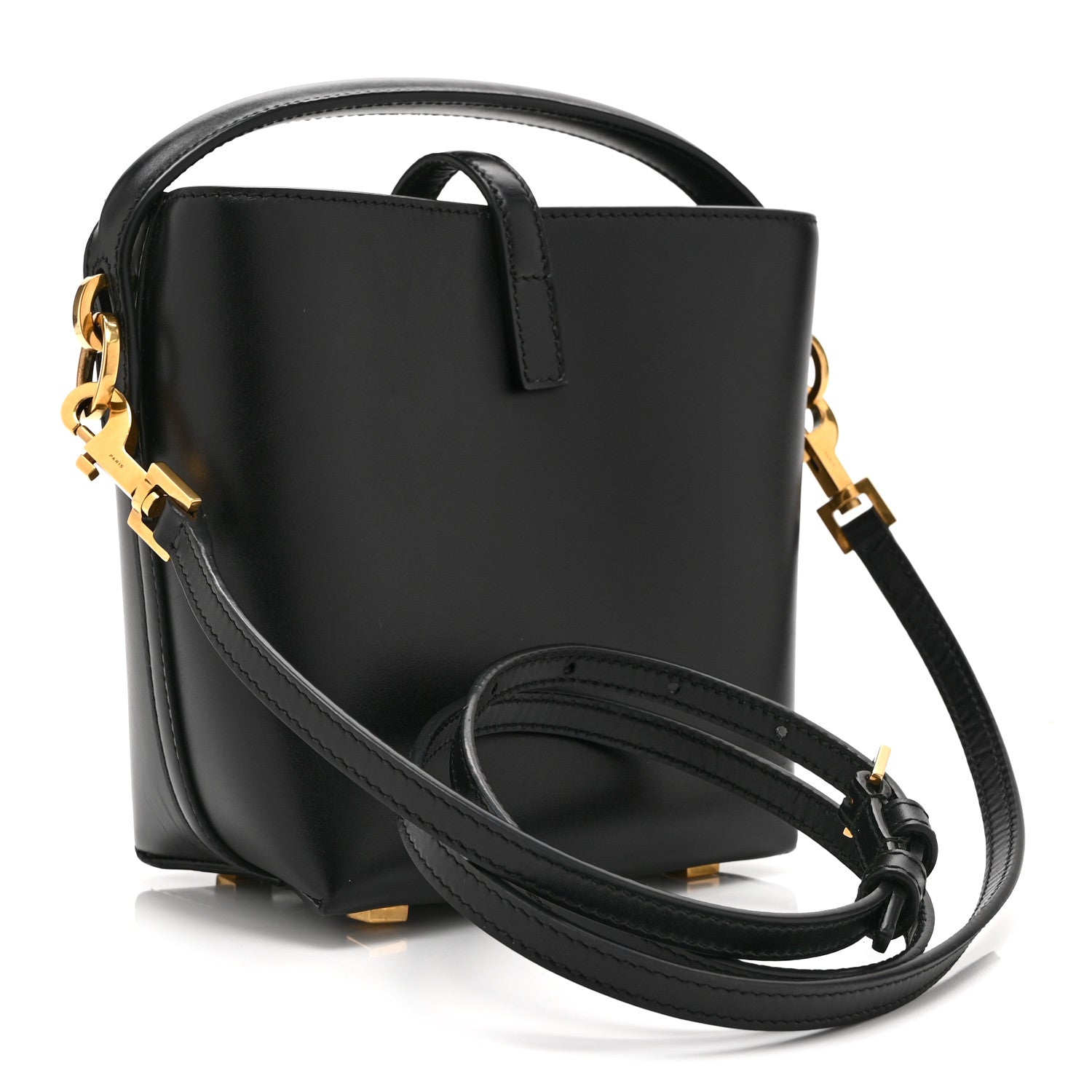 Saint Laurent Shiny Calfskin Le 37 Mini Bucket Bag Black 3 of 10