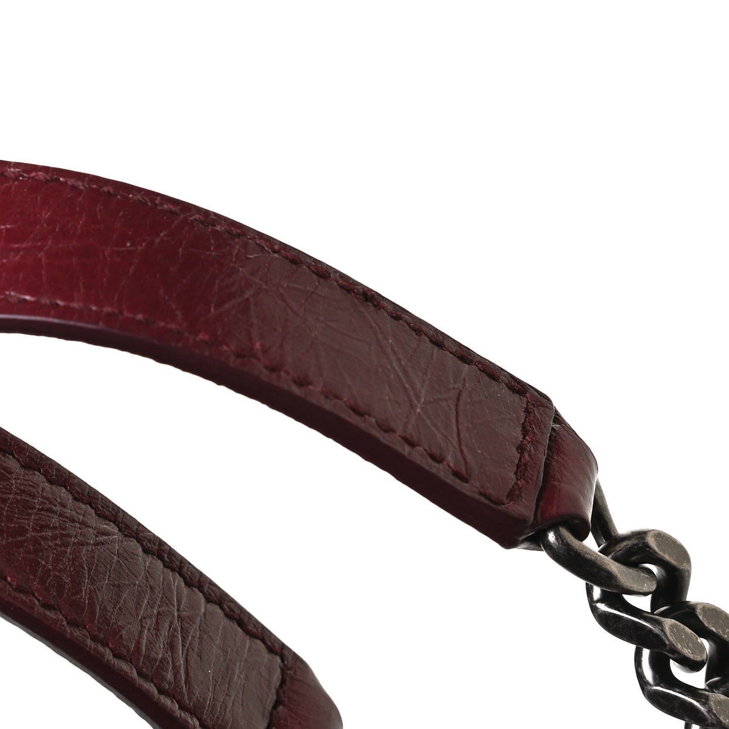Saint Laurent Crinkled Calfskin Matelasse Monogram Large Niki Chain Satchel Rouge Legion 21 of 21