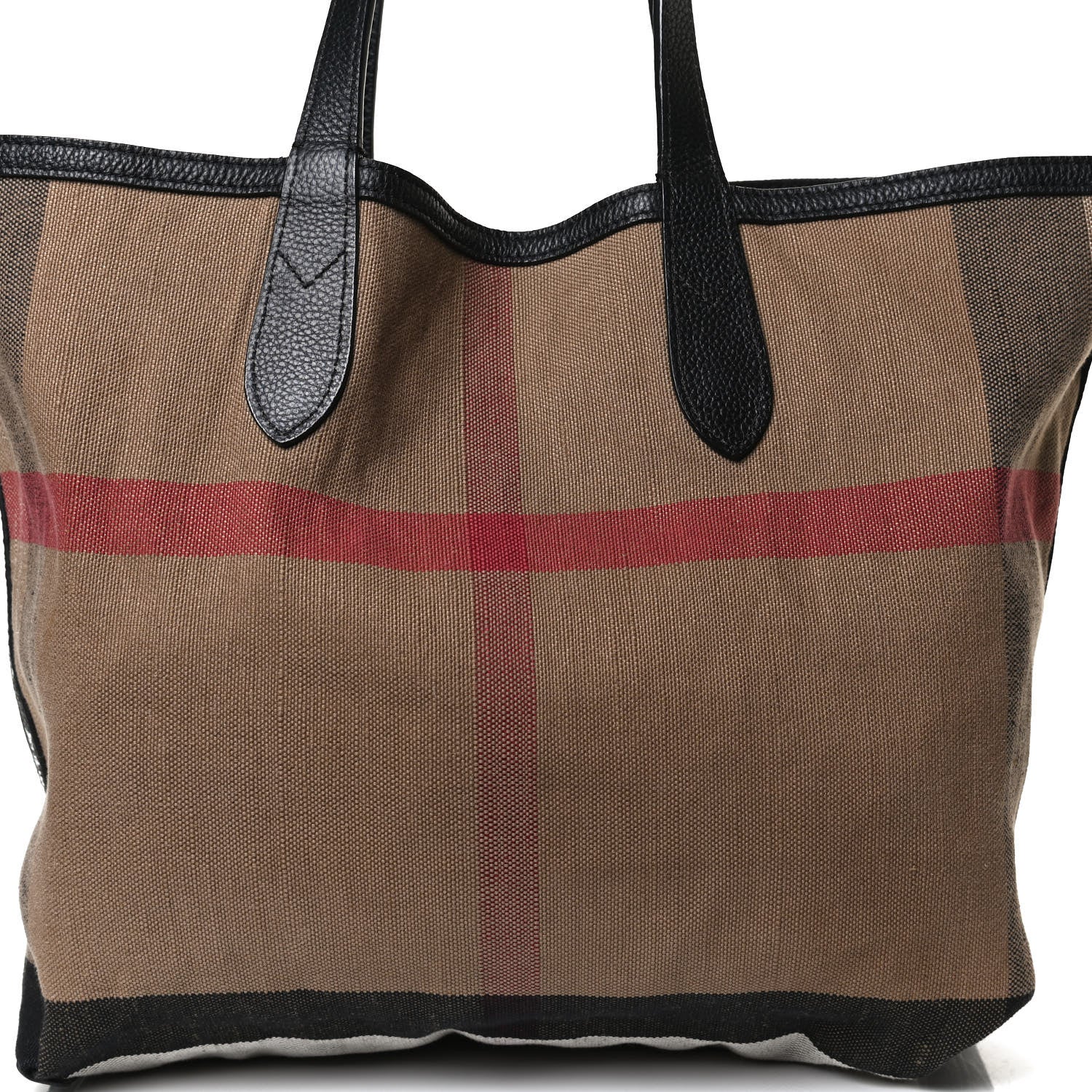 Burberry Coated Canvas Mega Check Medium Reversible Doodle Tote Black Brown 13 of 15