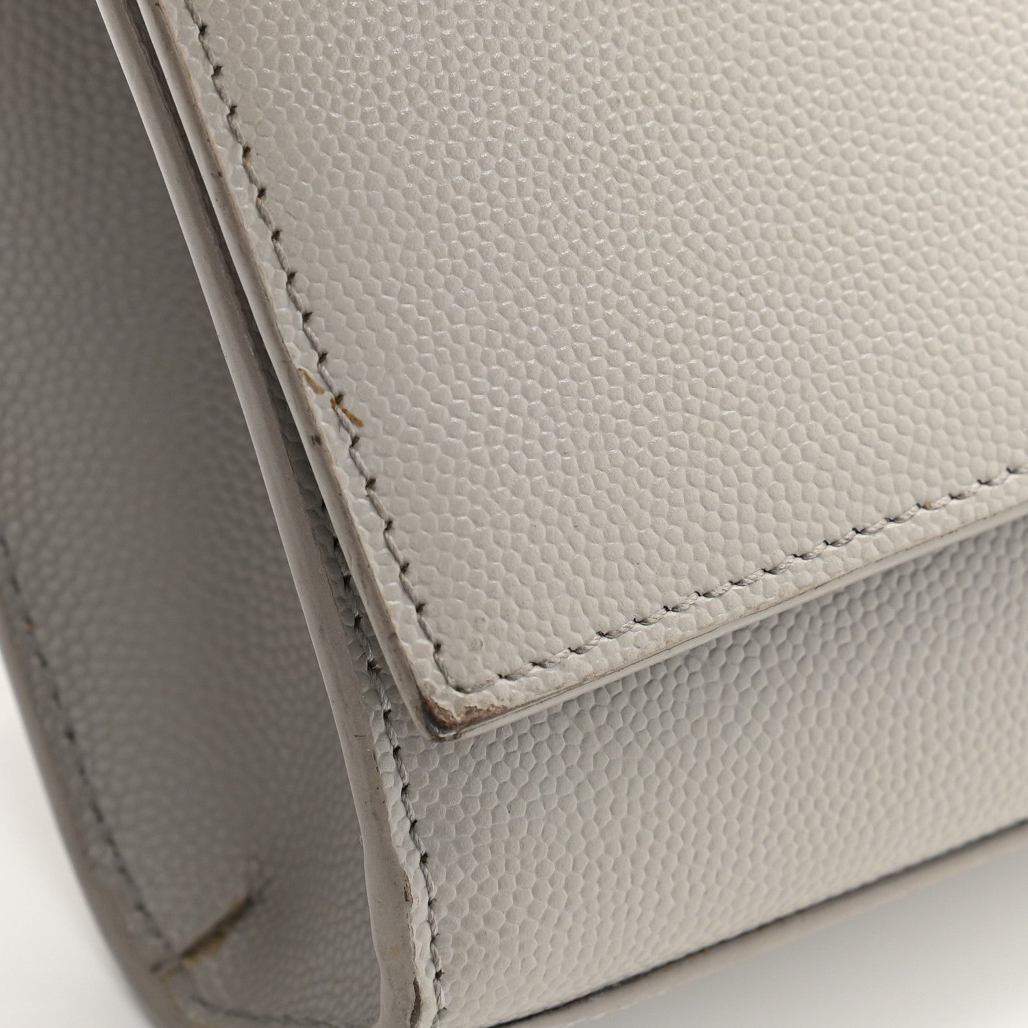 Saint Laurent Grain De Poudre Small Monogram Kate Satchel Blanc Vintage 11 of 12