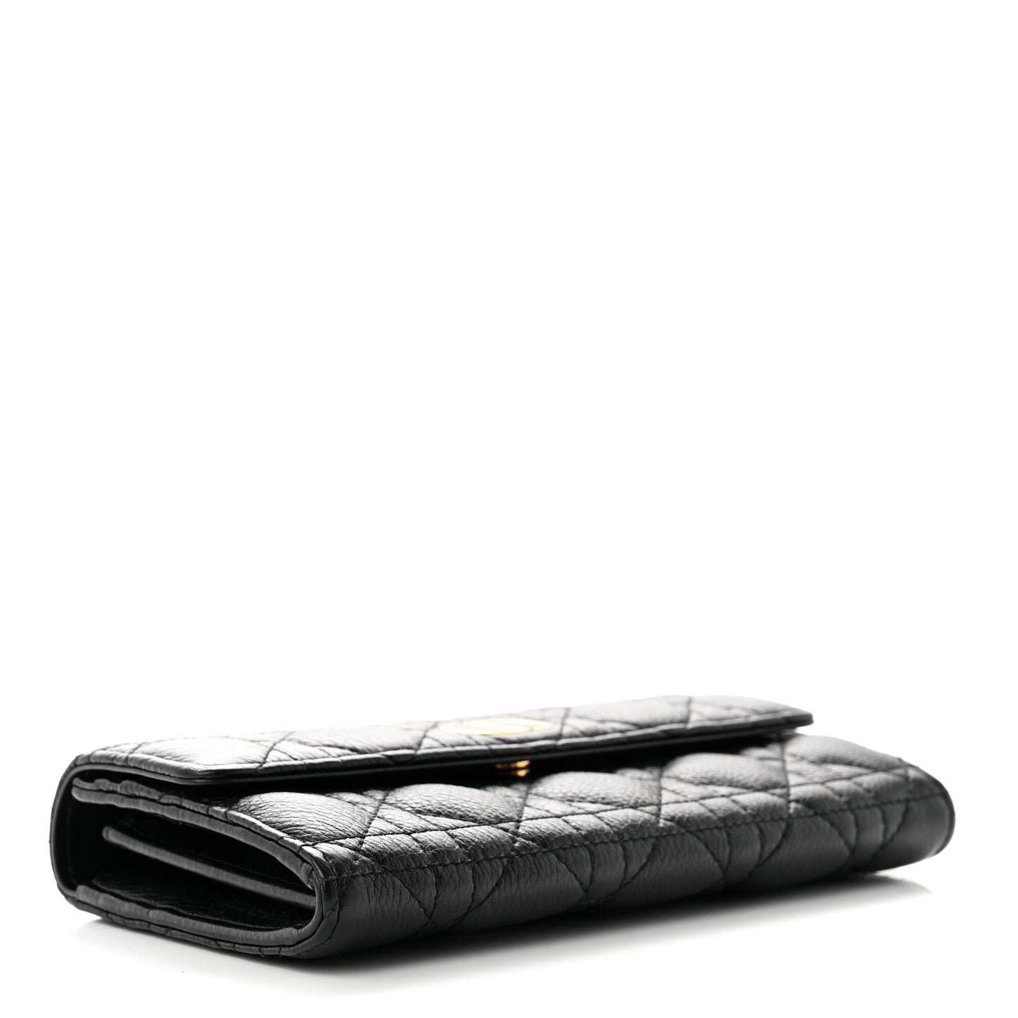 Supple Calfskin Cannage Caro Wallet Black