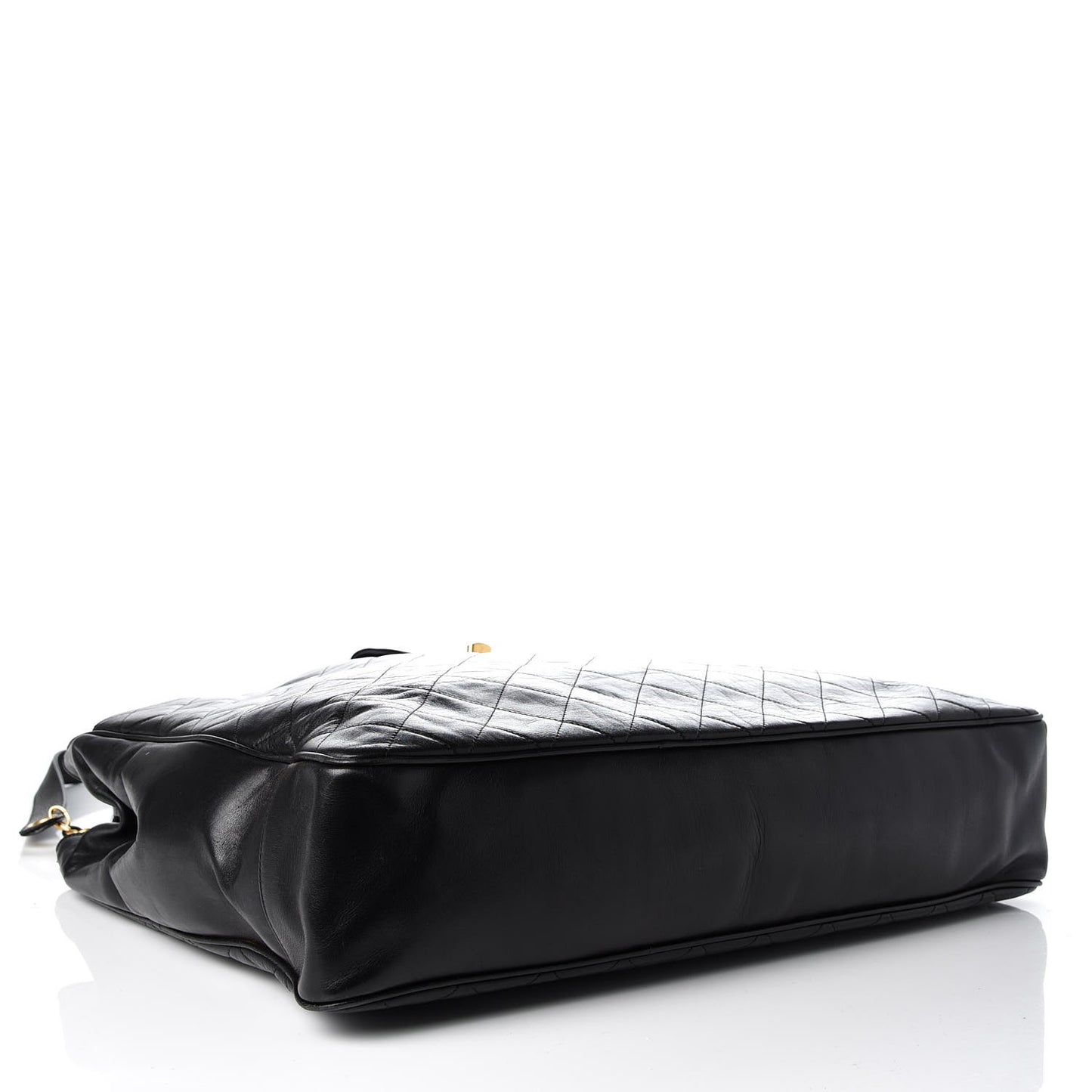Lambskin Quilted Weekender Bag Black