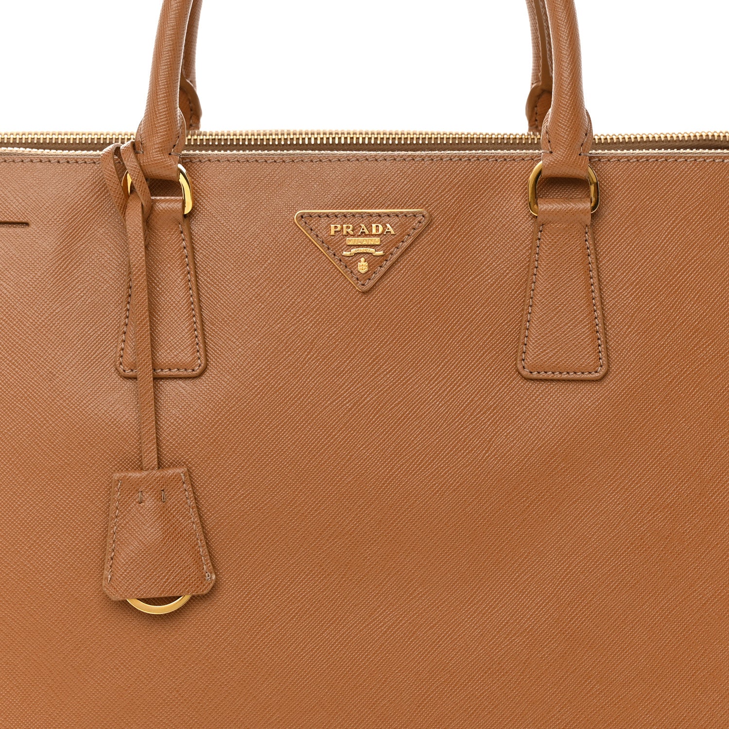 Prada Saffiano Lux Extra Large Galleria Double Zip Tote Caramel 11 of 19
