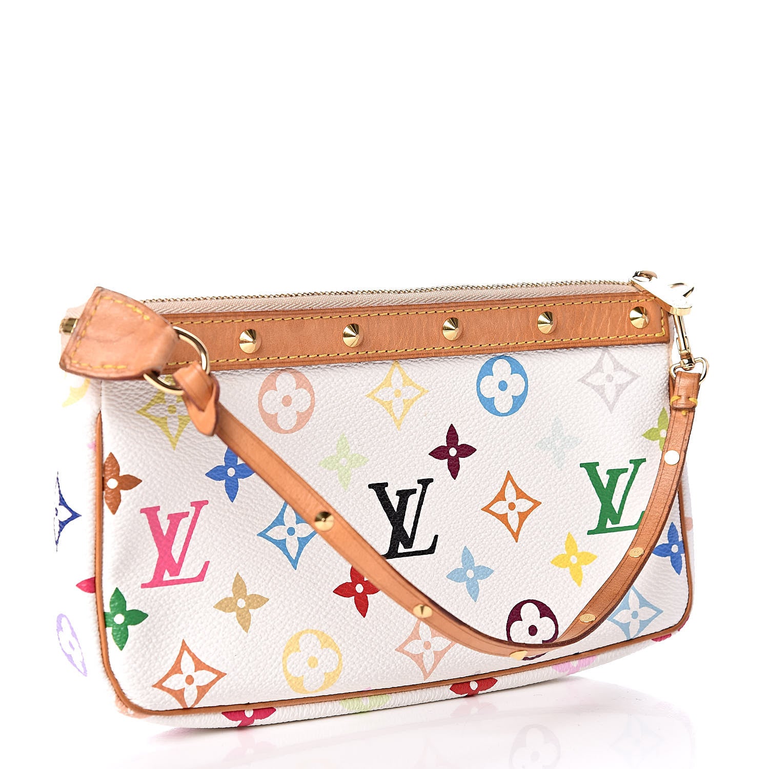 Louis Vuitton Monogram Multicolor Pochette Accessories White 3 of 12