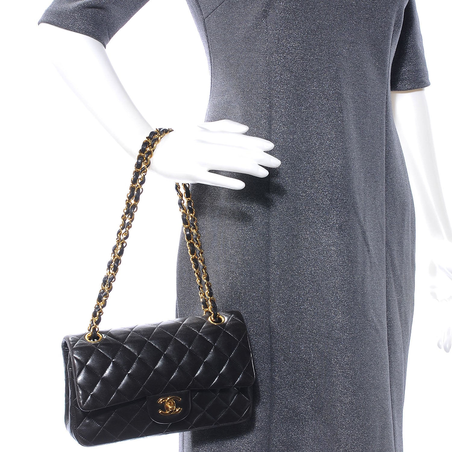 Chanel Lambskin Quilted Small Double Flap Black 2 of 8