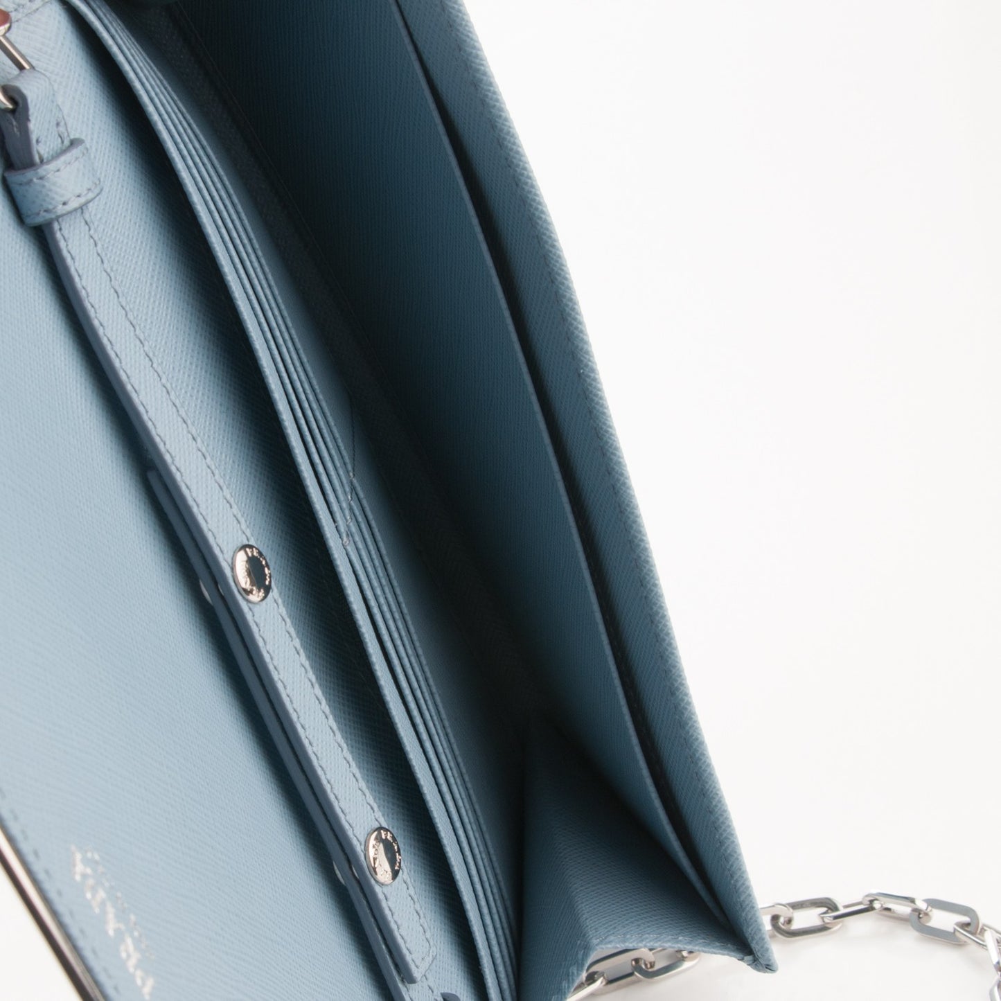 Saffiano Metal Bar Chain Wallet Astrale