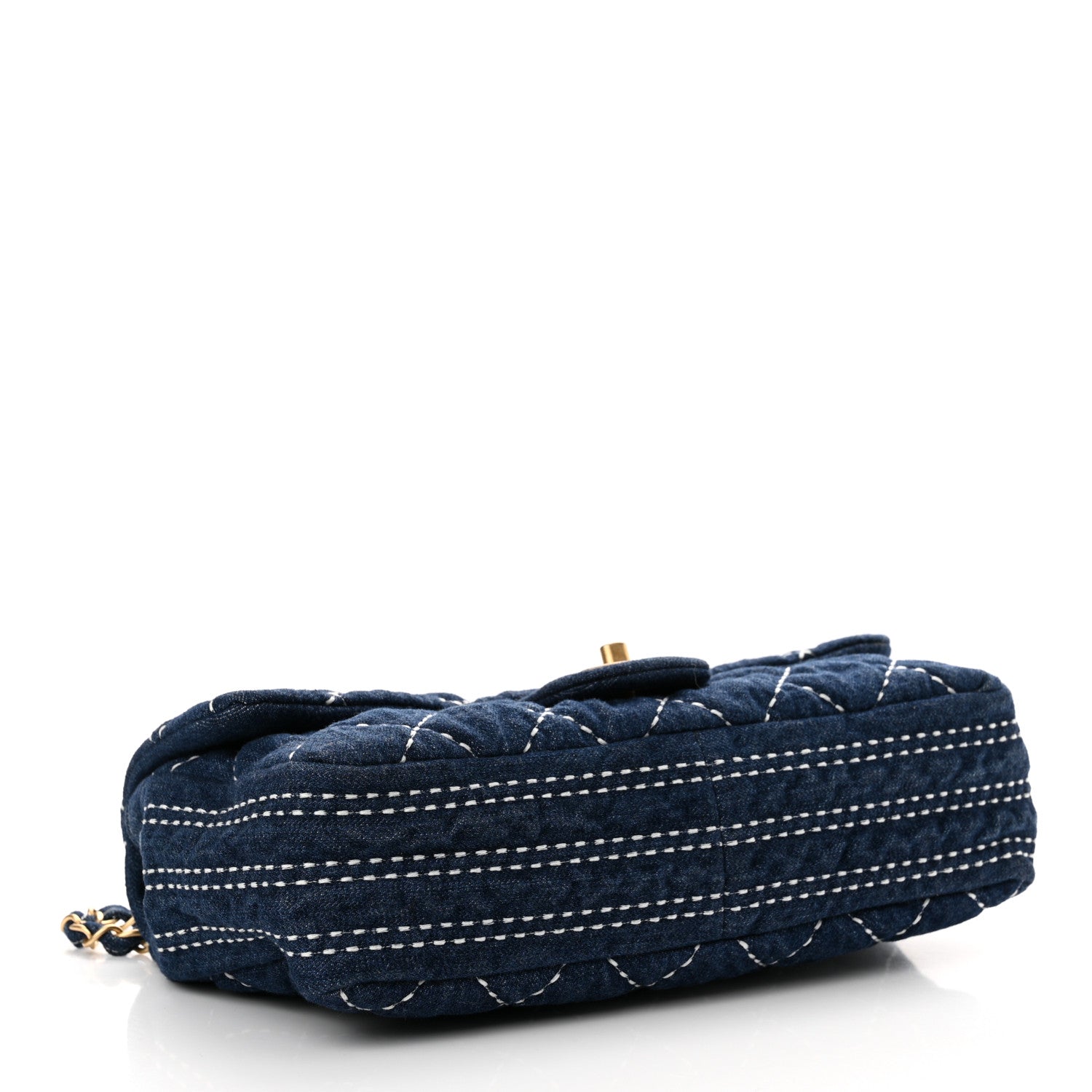 Chanel Denim Quilted Medium Denim Trip Single Flap Blue 4 of 10