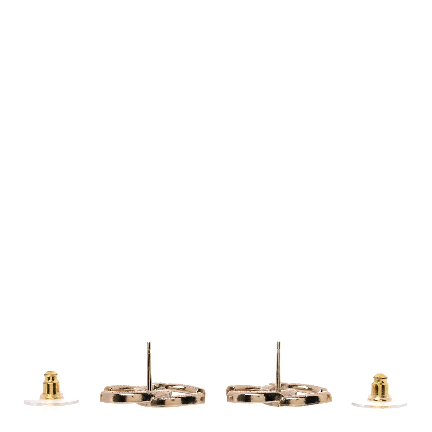 Crystal Large CC Earrings Gold