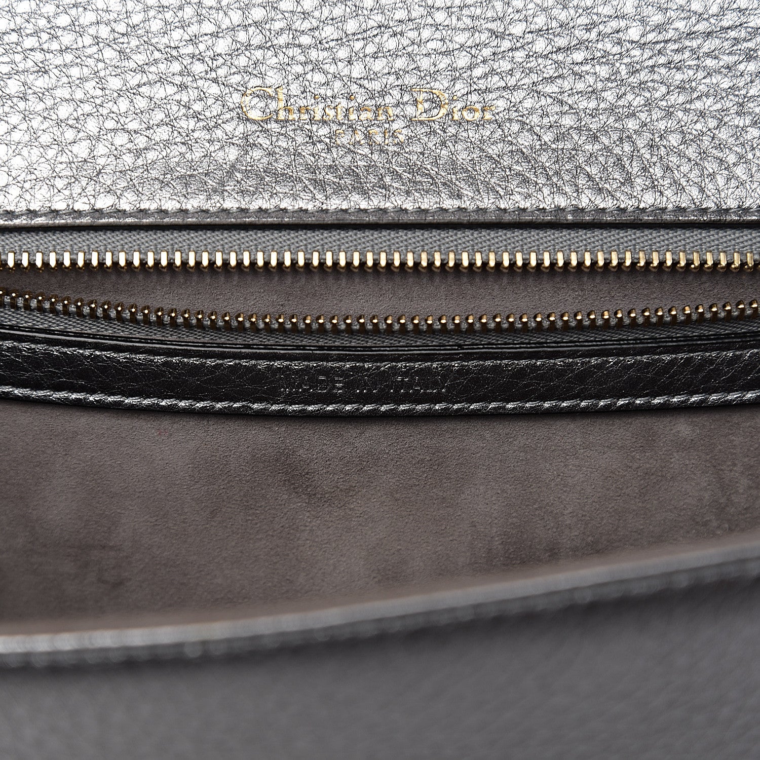 Christian Dior Metallic Grained Calfskin Medium Diorama Flap Bag Silver 6 of 10