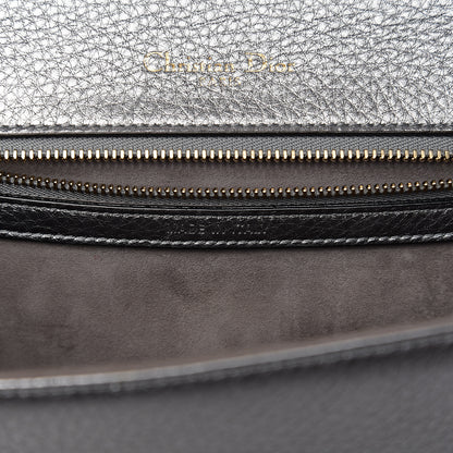 Christian Dior Metallic Grained Calfskin Medium Diorama Flap Bag Silver 6 of 10