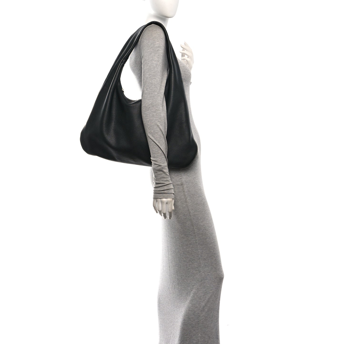 Grained Calfskin Medium Everyday Shoulder Bag Bottle Green