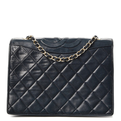 Chanel Lambskin Quilted CC Small Single Flap Navy 1 of 9