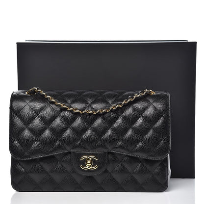 Chanel Caviar Quilted Jumbo Double Flap Black 9 of 9