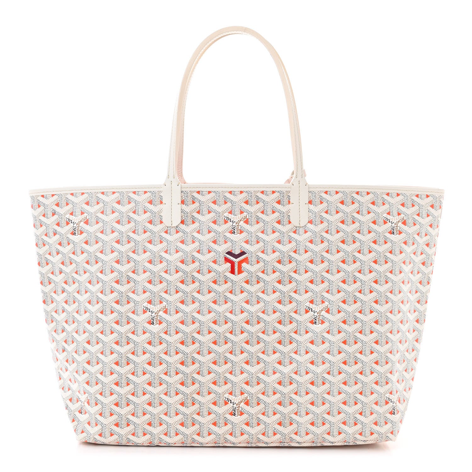 Goyard Goyardine Saint Louis Claire Voie PM White Orange 1 of 11