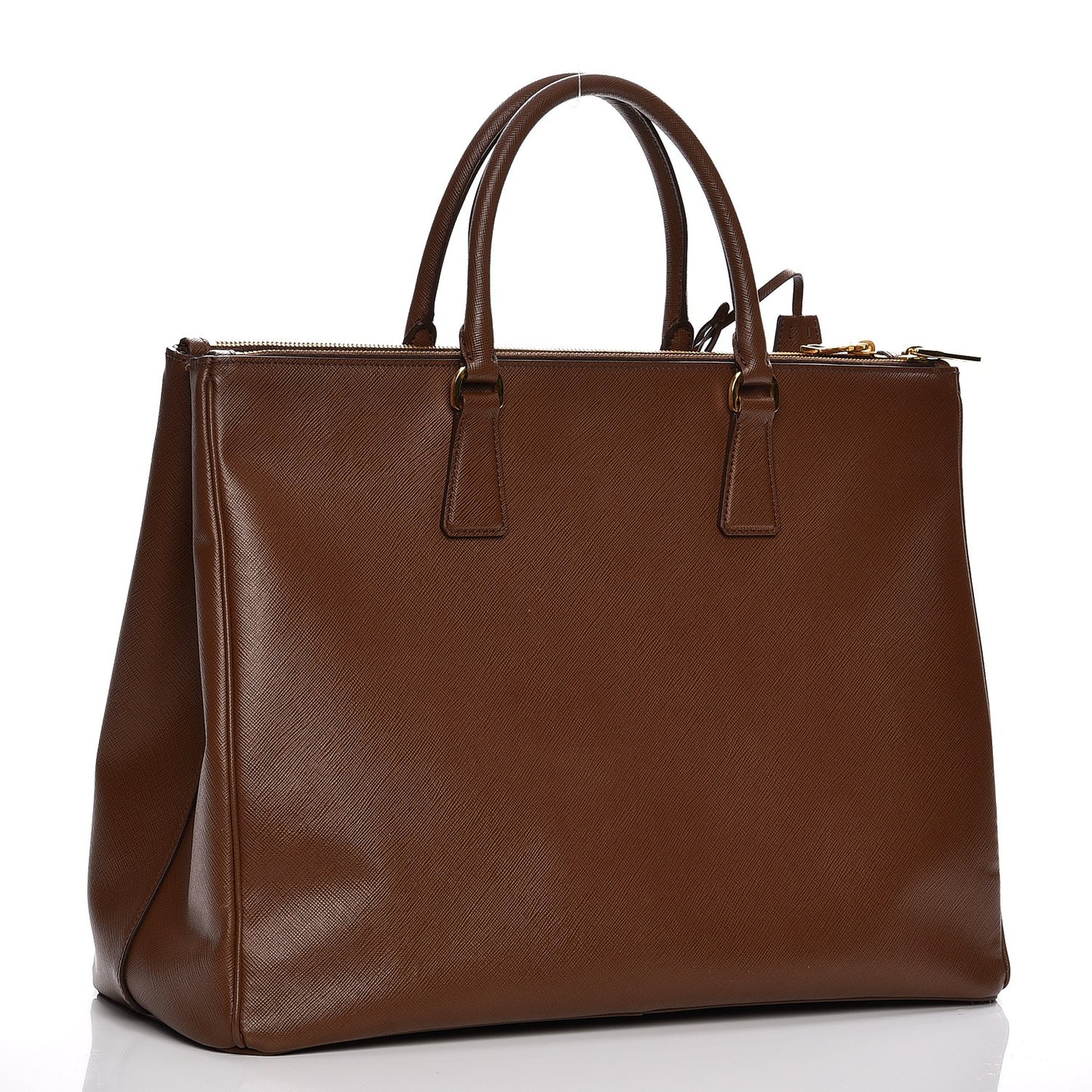 Saffiano Lux Extra Large Galleria Double Zip Tote Cannella