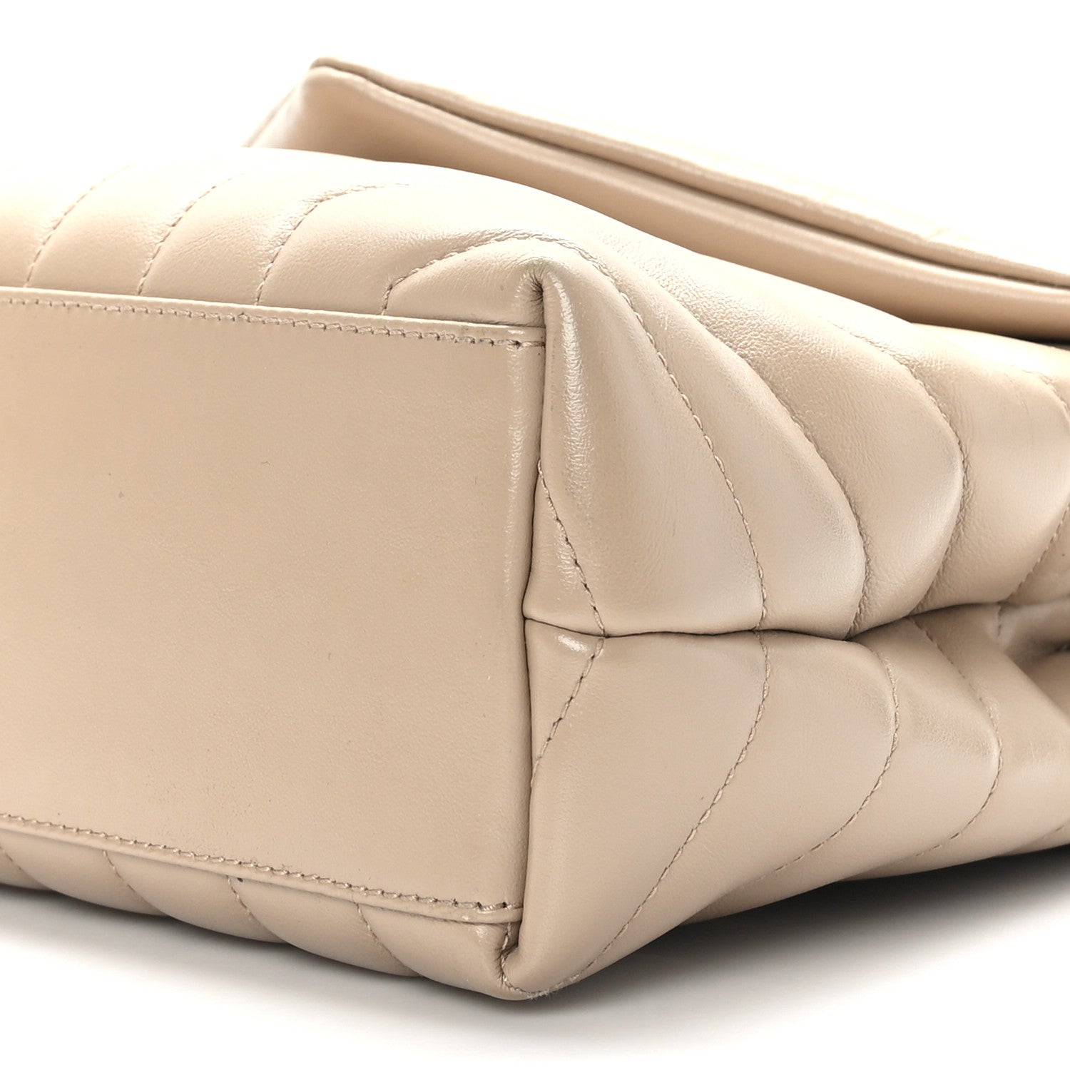 Saint Laurent Calfskin Y Quilted Monogram Small Loulou Chain Satchel Dark Beige 8 of 8