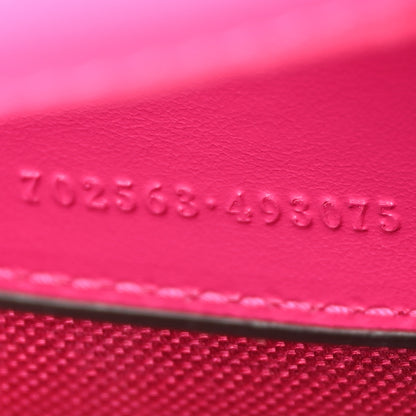 Gucci Calfskin Matelasse Monochrome Mini GG Marmont Top Handle Shoulder Bag Classic Fuxia 7 of 13
