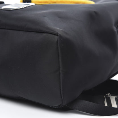 Fendi Nylon Shearling Vitello Elite Lightbulb Backpack Black Narciso 10 of 11