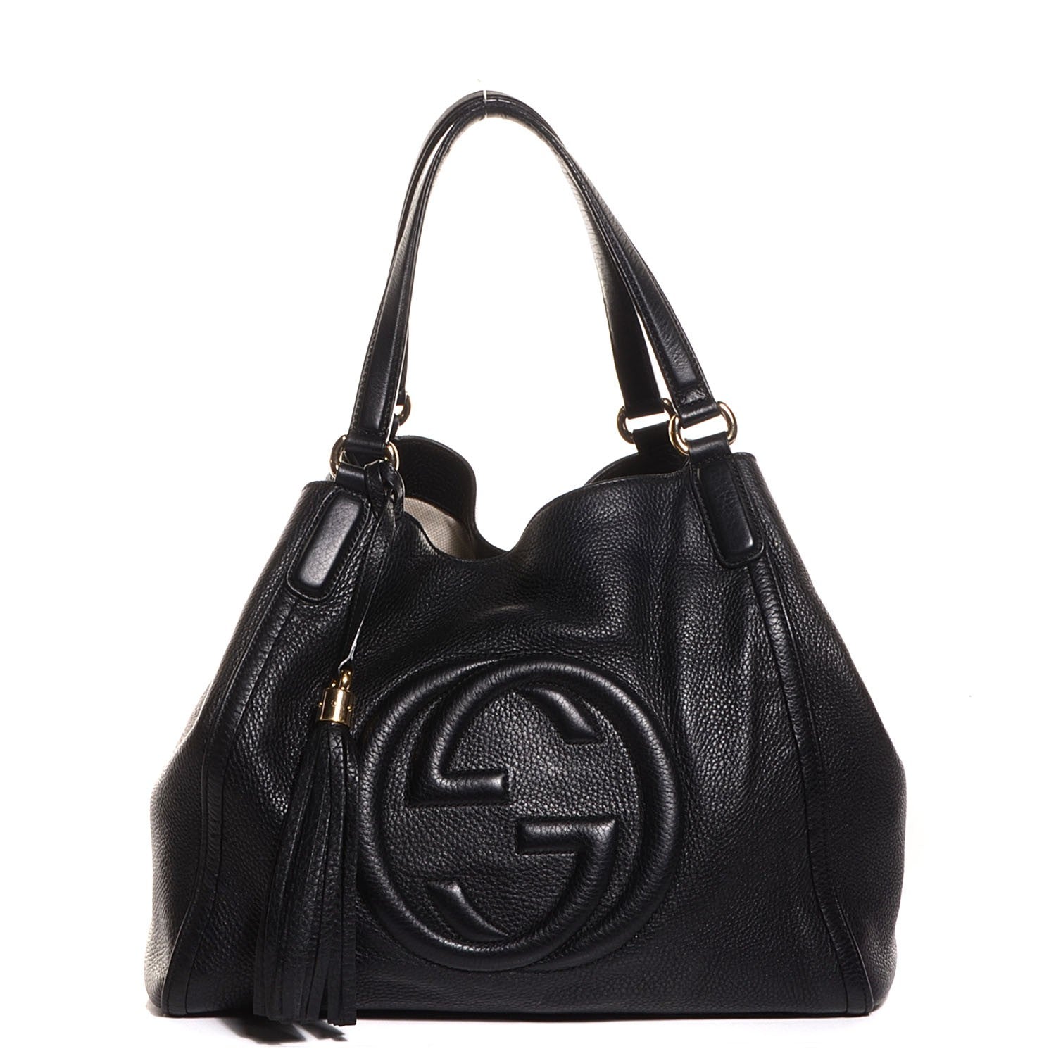 Gucci Pebbled Calfskin Medium Soho Shoulder Bag Black 1 of 9