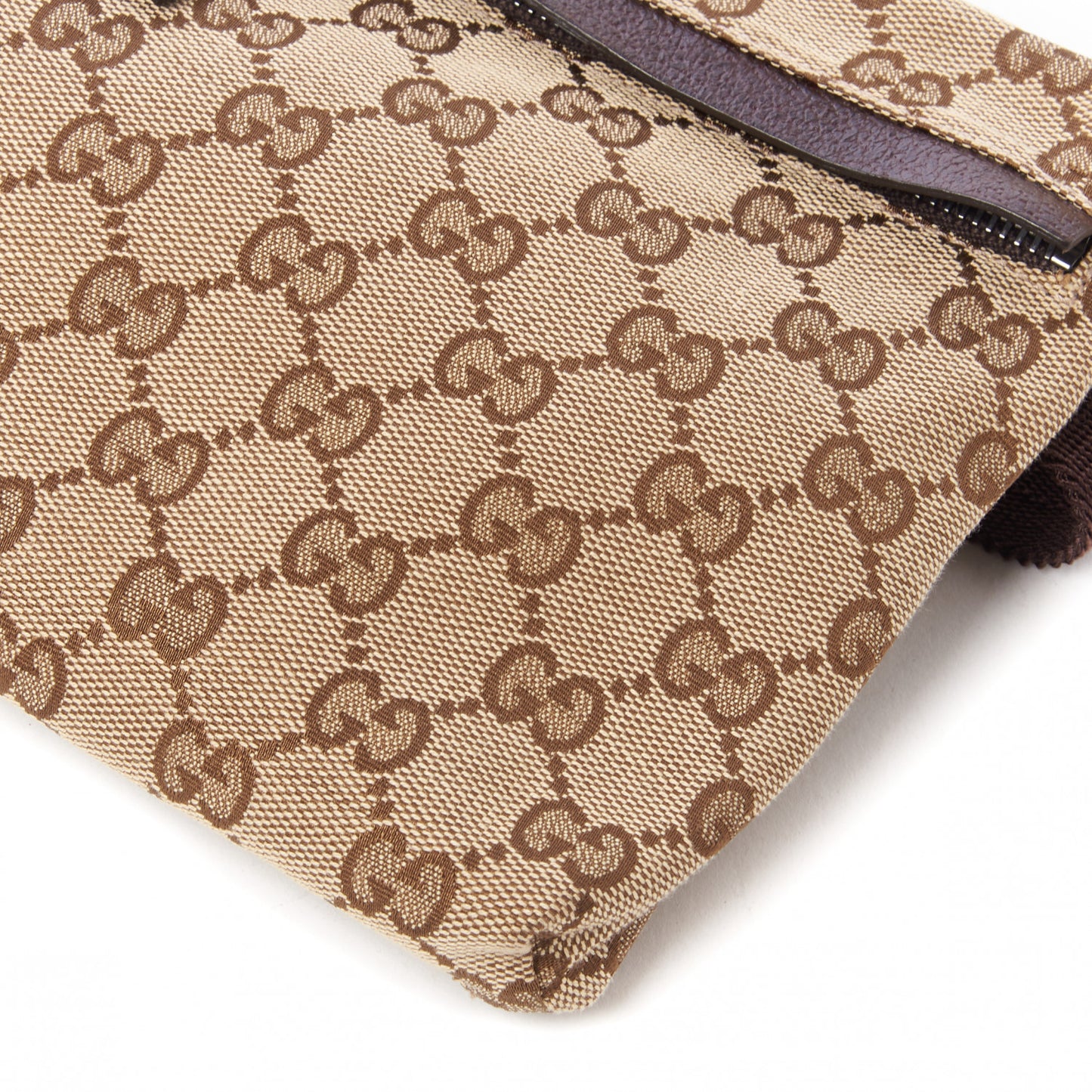 GG Monogram Double Pocket Belt Bag Dark Brown
