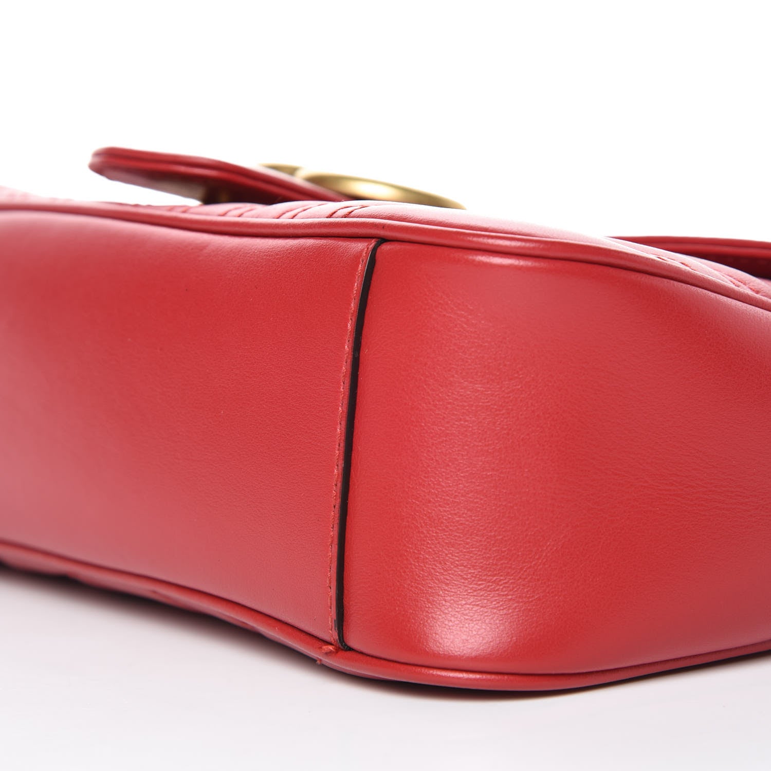 Gucci Calfskin Matelasse Small GG Marmont Shoulder Bag Hibiscus Red 6 of 9