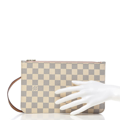 Louis Vuitton Damier Azur Neverfull MM GM Pochette Rose Ballerine 2 of 13