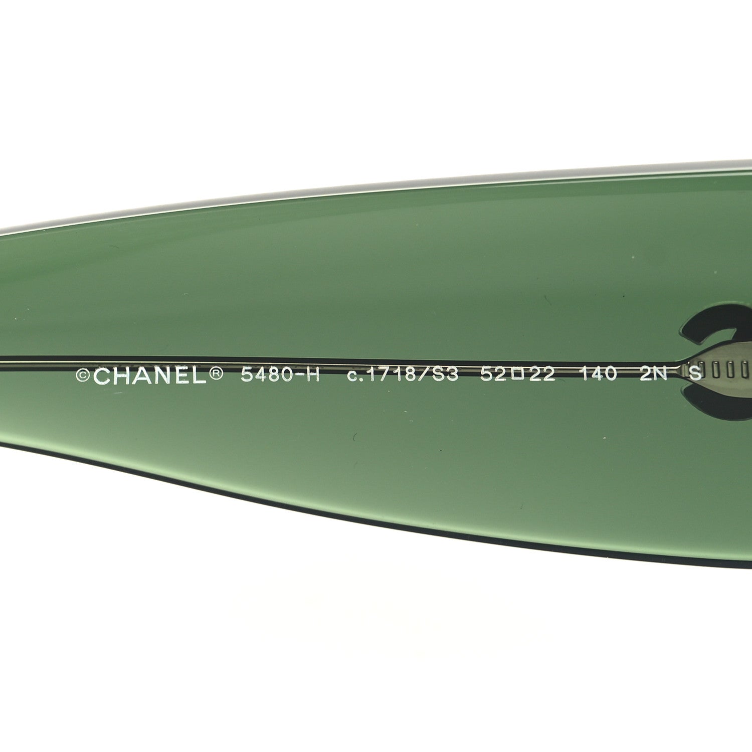 Chanel Acetate Pearl Rectangle Sunglasses 5480-H Dark Green 5 of 8
